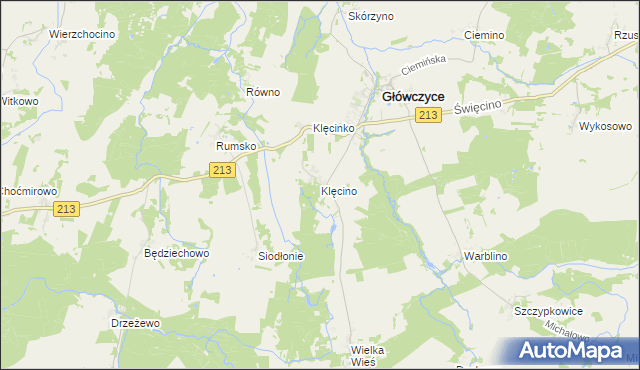 mapa Klęcino, Klęcino na mapie Targeo