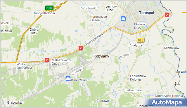 mapa Kobylany gmina Terespol, Kobylany gmina Terespol na mapie Targeo
