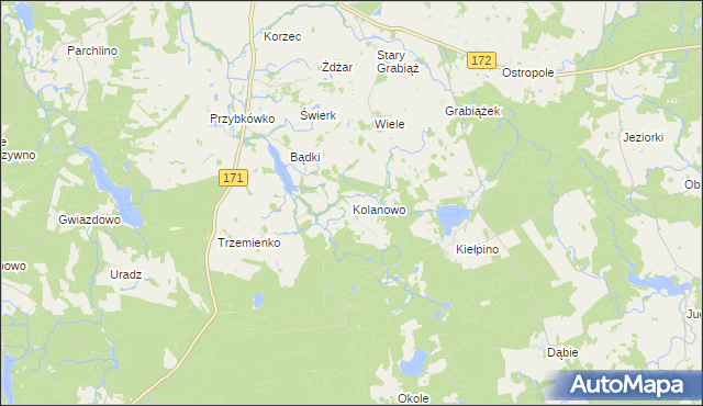 mapa Kolanowo, Kolanowo na mapie Targeo