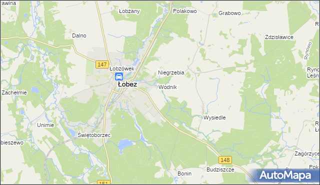 mapa Kołdrąb gmina Łobez, Kołdrąb gmina Łobez na mapie Targeo