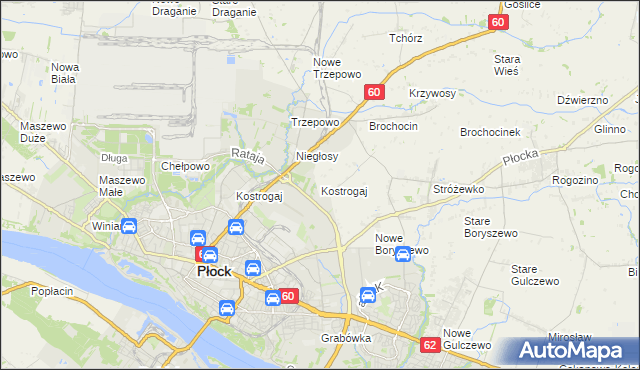 mapa Kostrogaj, Kostrogaj na mapie Targeo