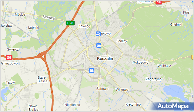 mapa Koszalina, Koszalin na mapie Targeo