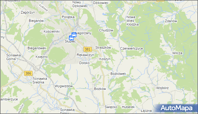 mapa Koszyn, Koszyn na mapie Targeo