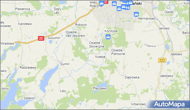 mapa Koteże, Koteże na mapie Targeo