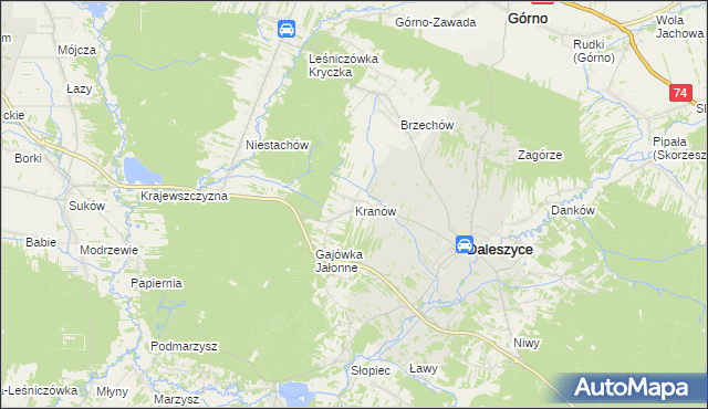 mapa Kranów, Kranów na mapie Targeo