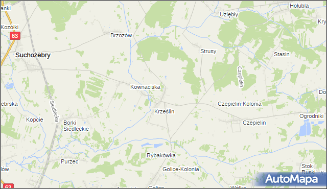 mapa Krześlinek, Krześlinek na mapie Targeo