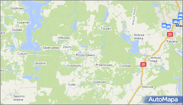 mapa Krzeszewo, Krzeszewo na mapie Targeo