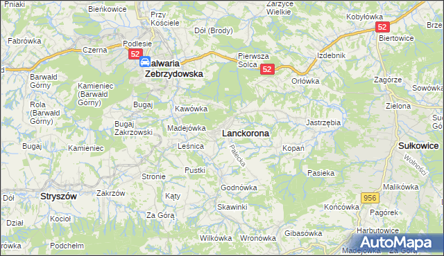 mapa Lanckorona, Lanckorona na mapie Targeo
