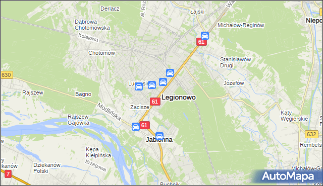 mapa Legionowo, Legionowo na mapie Targeo