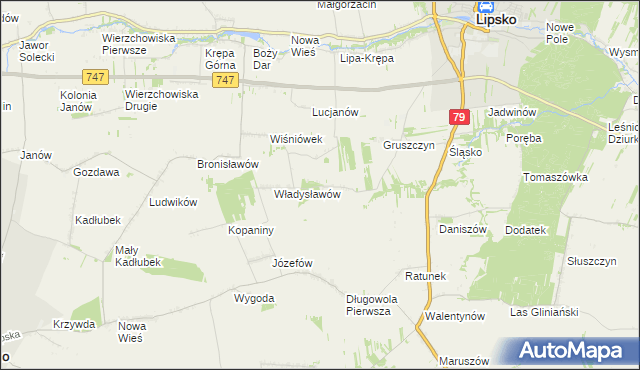 mapa Leopoldów gmina Lipsko, Leopoldów gmina Lipsko na mapie Targeo