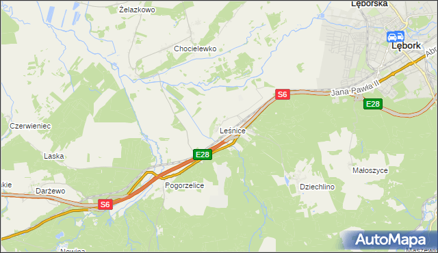 mapa Leśnice, Leśnice na mapie Targeo