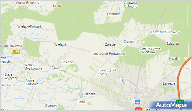 mapa Leszczydół-Działki, Leszczydół-Działki na mapie Targeo