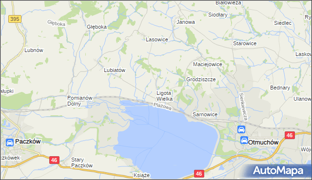 mapa Ligota Wielka gmina Otmuchów, Ligota Wielka gmina Otmuchów na mapie Targeo