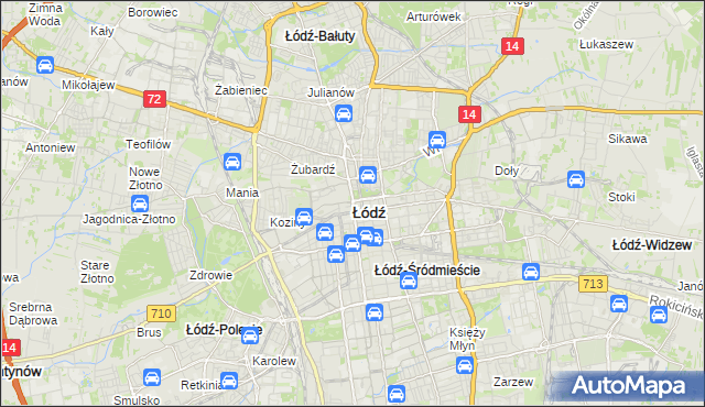 mapa Łodzi, Łódź na mapie Targeo