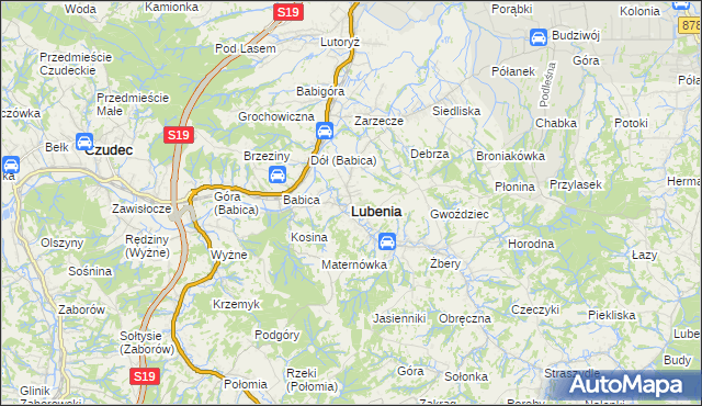 mapa Lubenia, Lubenia na mapie Targeo