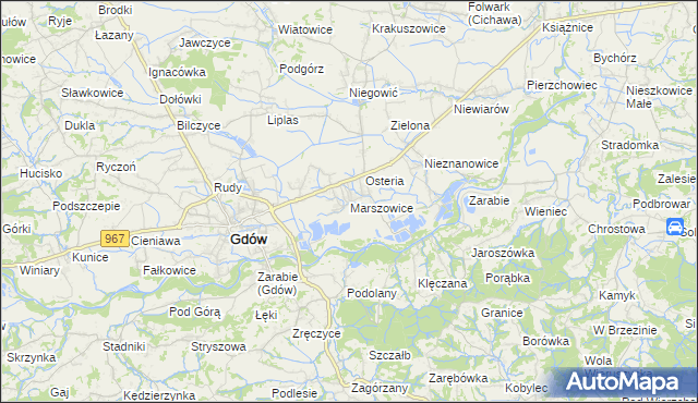 mapa Marszowice gmina Gdów, Marszowice gmina Gdów na mapie Targeo