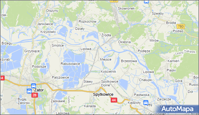 mapa Miejsce gmina Spytkowice, Miejsce gmina Spytkowice na mapie Targeo