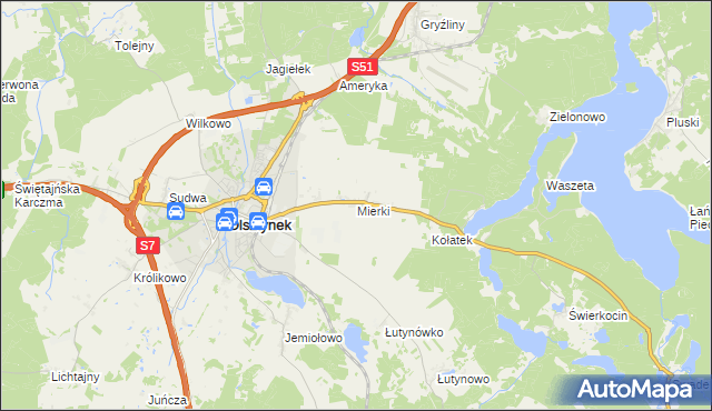 mapa Mierki, Mierki na mapie Targeo