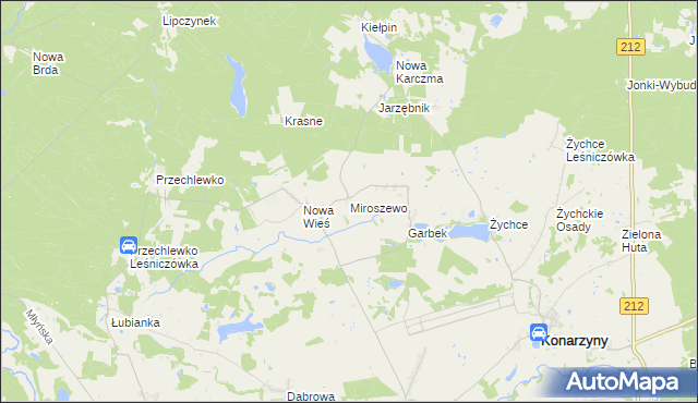 mapa Miroszewo, Miroszewo na mapie Targeo