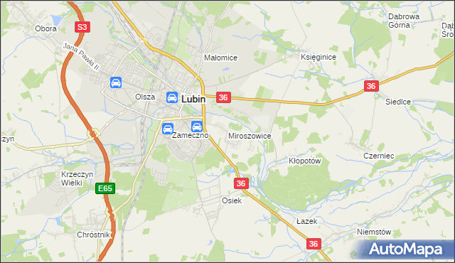 mapa Miroszowice, Miroszowice na mapie Targeo