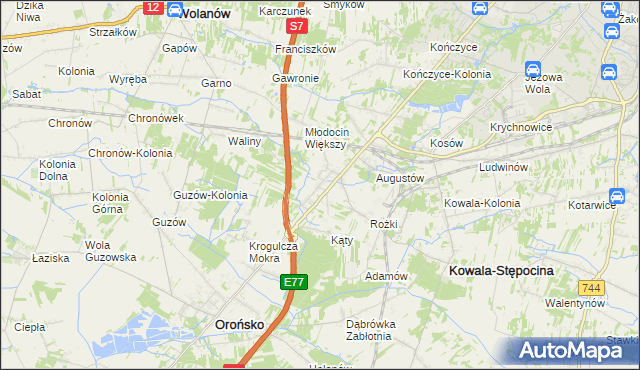 mapa Młodocin Mniejszy, Młodocin Mniejszy na mapie Targeo