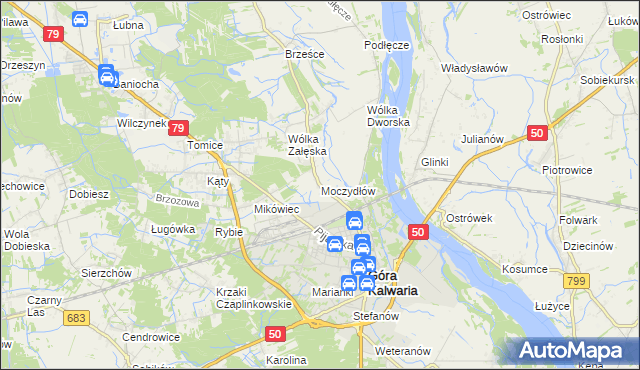 mapa Moczydłów, Moczydłów na mapie Targeo