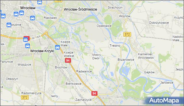 mapa Mokry Dwór gmina Siechnice, Mokry Dwór gmina Siechnice na mapie Targeo
