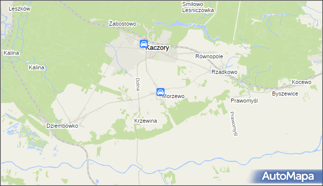 mapa Morzewo, Morzewo na mapie Targeo