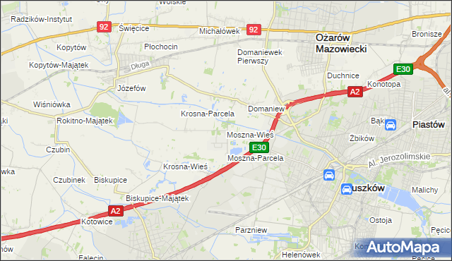 mapa Moszna-Wieś, Moszna-Wieś na mapie Targeo