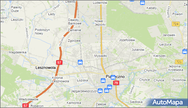 mapa Mysiadło, Mysiadło na mapie Targeo