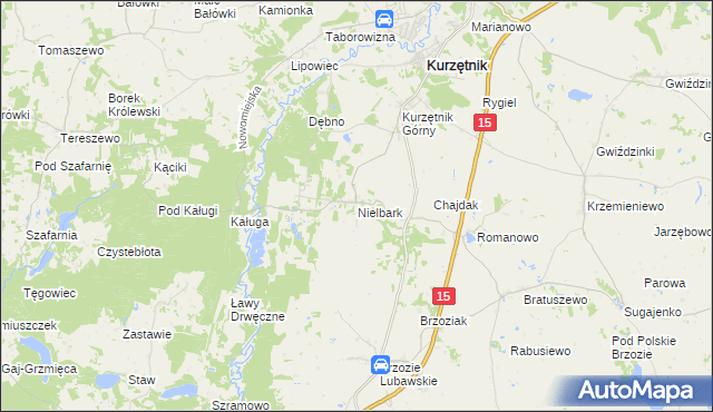 mapa Nielbark, Nielbark na mapie Targeo