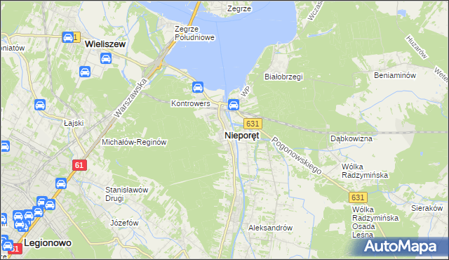 mapa Nieporęt, Nieporęt na mapie Targeo