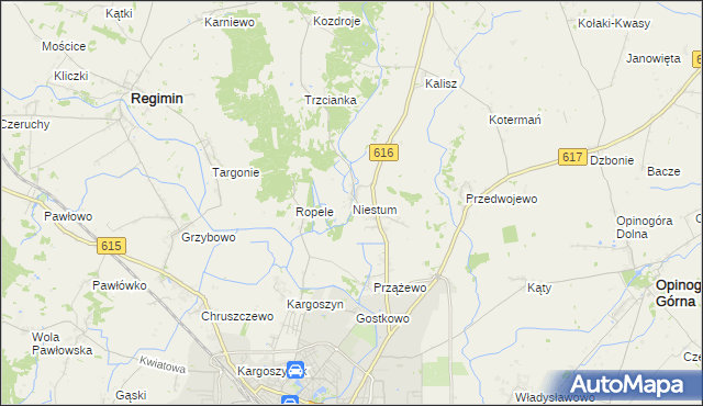 mapa Niestum, Niestum na mapie Targeo