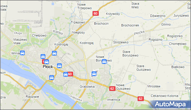 mapa Nowe Boryszewo, Nowe Boryszewo na mapie Targeo