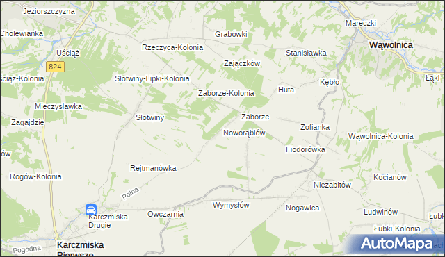 mapa Noworąblów, Noworąblów na mapie Targeo