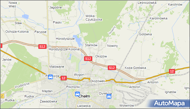 mapa Okszów, Okszów na mapie Targeo
