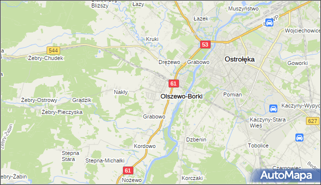 mapa Olszewo-Borki, Olszewo-Borki na mapie Targeo