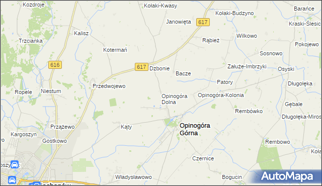 mapa Opinogóra Dolna, Opinogóra Dolna na mapie Targeo