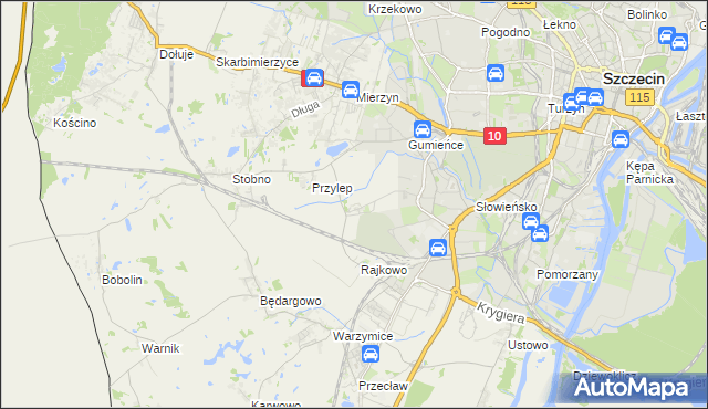 mapa Ostoja gmina Kołbaskowo, Ostoja gmina Kołbaskowo na mapie Targeo