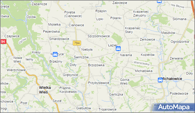 mapa Owczary gmina Zielonki, Owczary gmina Zielonki na mapie Targeo