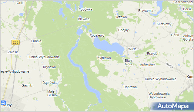 mapa Piątkowo gmina Karsin, Piątkowo gmina Karsin na mapie Targeo
