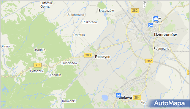 mapa Pieszyce, Pieszyce na mapie Targeo