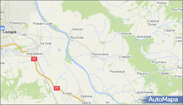 mapa Piskorowice, Piskorowice na mapie Targeo