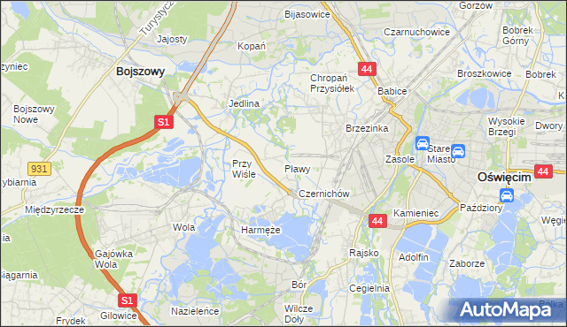 mapa Pławy, Pławy na mapie Targeo