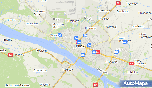 mapa Płock, Płock na mapie Targeo