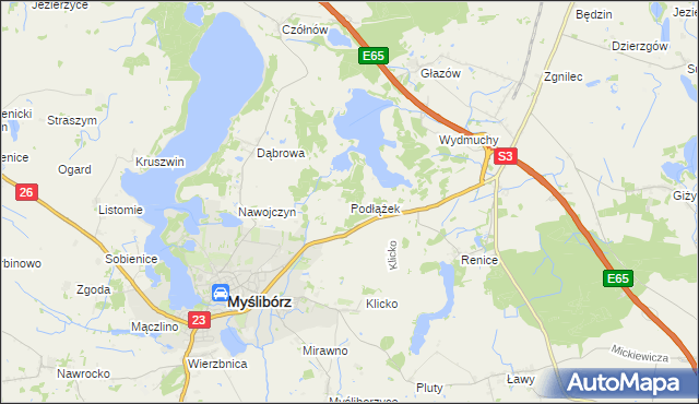 mapa Podłążek, Podłążek na mapie Targeo