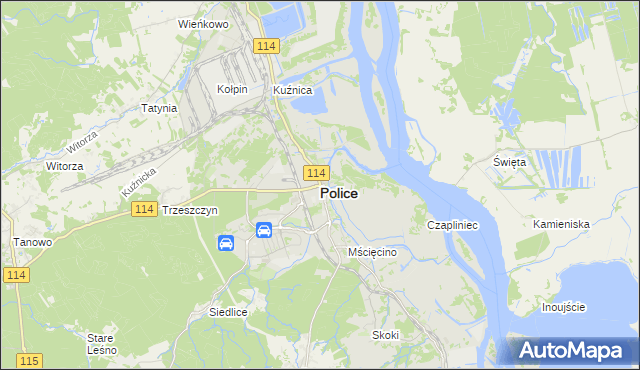 mapa Police, Police na mapie Targeo