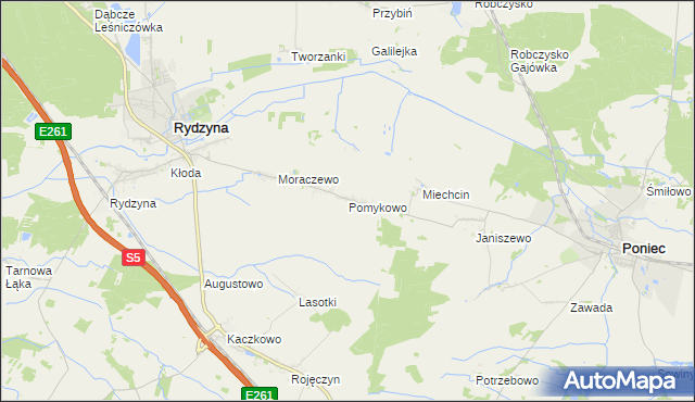 mapa Pomykowo, Pomykowo na mapie Targeo