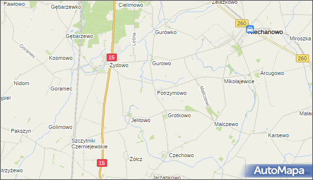 mapa Potrzymowo, Potrzymowo na mapie Targeo