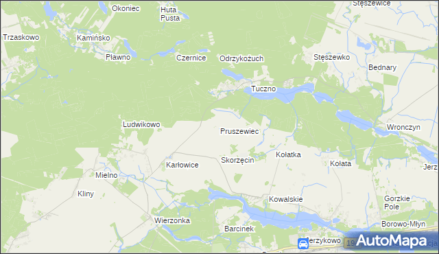 mapa Pruszewiec, Pruszewiec na mapie Targeo